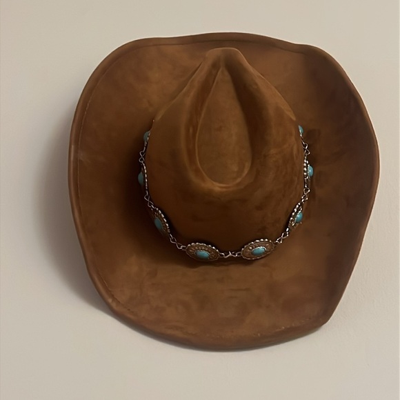 Cowboy Hat with silver/ turquoise band - Picture 8 of 13